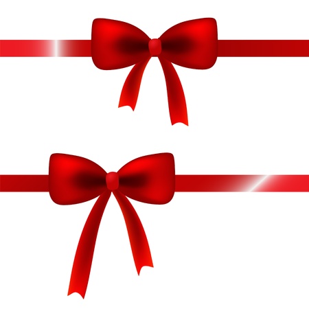 Vector red satin bow for your card, web designのイラスト素材