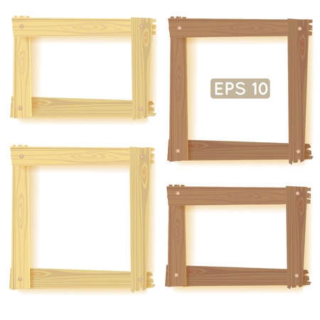 Wooden frames set, pictureのイラスト素材