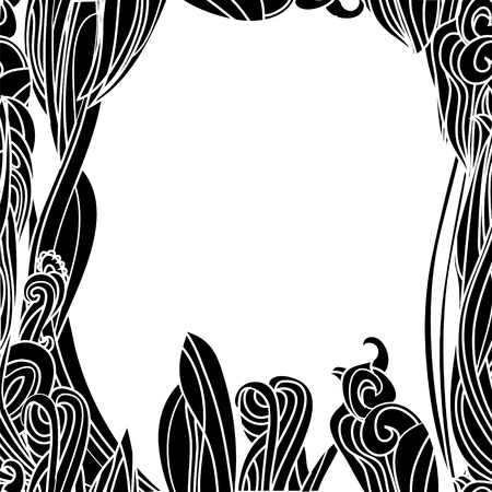 Floral Waves Lines  Vertical Background with place for your textのイラスト素材