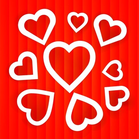 holiday card with red hearts for your web designのイラスト素材