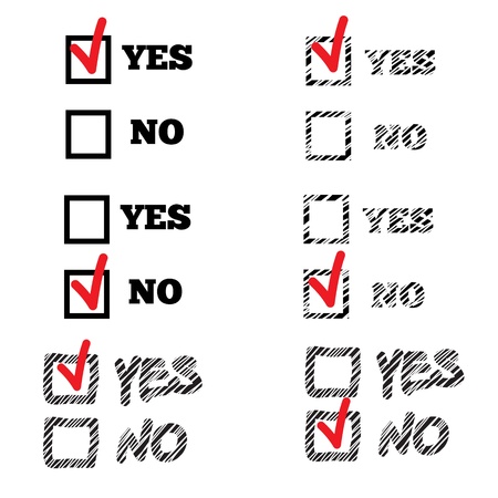 YES and NO Check Marks Stickersのイラスト素材