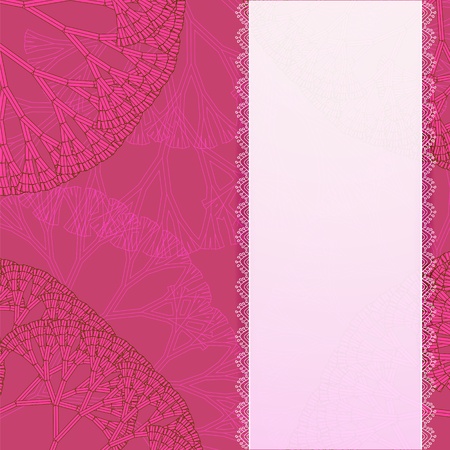 Retro frame background with abstract tree silhouettes in violet colors for your web designのイラスト素材
