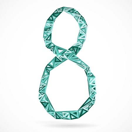 Geometric number eight with triangles.  illustration.のイラスト素材