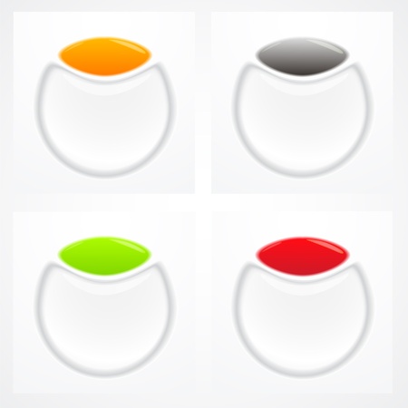 Set of white, red, green, orange plastic buttonsのイラスト素材