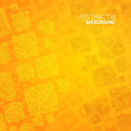 Abstract orange background with cubes mosaic.  illustrationのイラスト素材