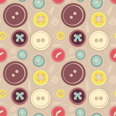 Vintage buttons sew seamless pattern for your web designのイラスト素材