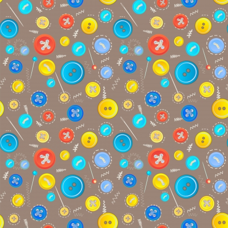 Vintage buttons sew seamless pattern for your web designのイラスト素材