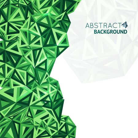 Abstract green vector geometric triangles background frame with place for your textのイラスト素材