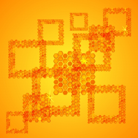 Abstract summer background with square honey textureのイラスト素材