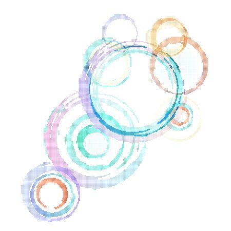 Abstract colorful background with techno mozaic circles.  illustrationのイラスト素材