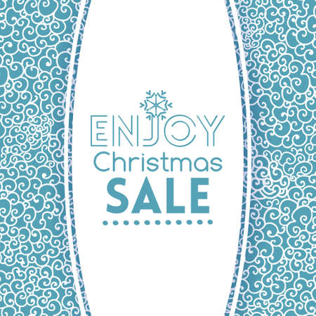 Winter doodle seamless pattern, lace design card. Enjoy christmas saleのイラスト素材