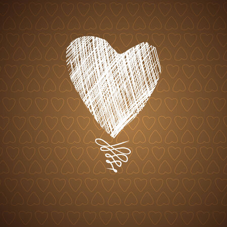 Love hearts sketch hand drawn Valentine day card. Vector illustrationのイラスト素材