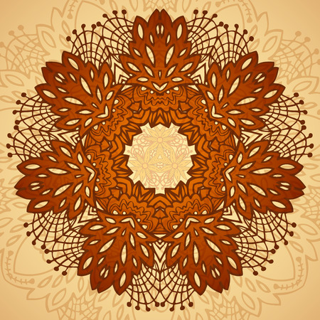 chocolate doodle flower seamless pattern with abstract elementsのイラスト素材