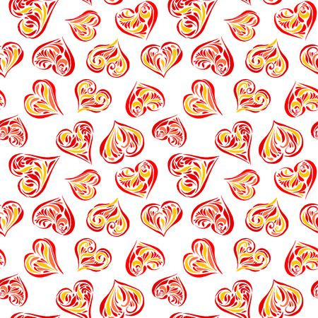 Seamless love background on white backgroundのイラスト素材