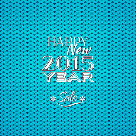 Knitted christmas and happy new year design background, with typography lettering Happy New Year 2015 Saleのイラスト素材