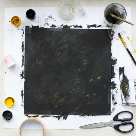Black square in a hurryの写真素材