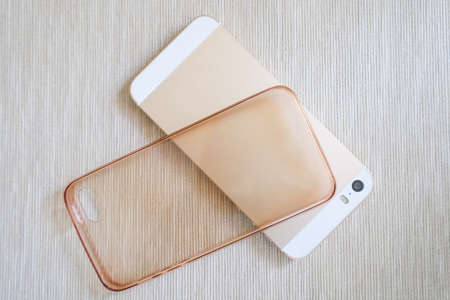 Silicone case for smartphone and phone, isolatedの写真素材