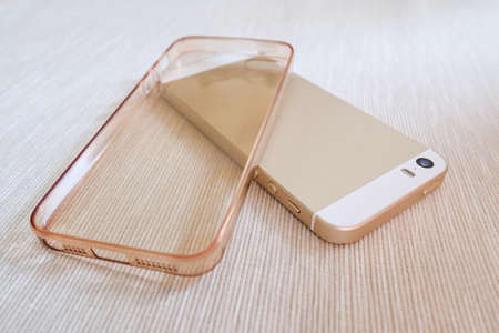 Silicone case for smartphone and phone, isolatedの写真素材
