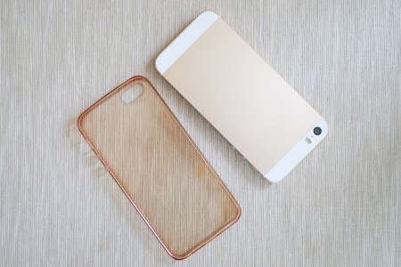 Silicone case for smartphone and phone, isolatedの写真素材