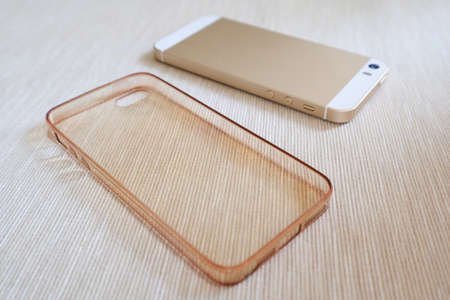 Silicone case for smartphone and phone, isolatedの写真素材