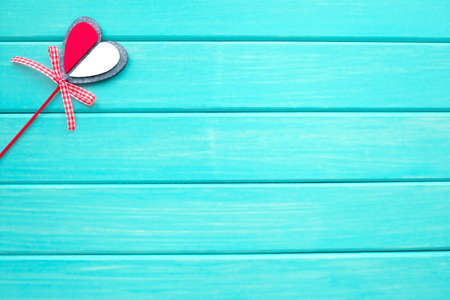 Background with heart for valentines day. Turquoise textureの写真素材