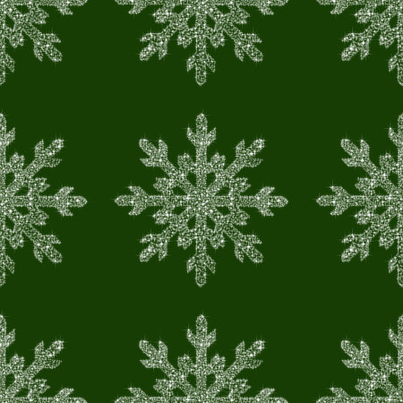 White snowflakes on a green background. Square. Preparation for winter holidays. Merry Christmas and happy New year. Backgroundのeditorial素材