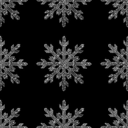 White snowflakes on a black background. Square. Preparation for winter holidays. Merry Christmas and happy New year. Backgroundのeditorial素材