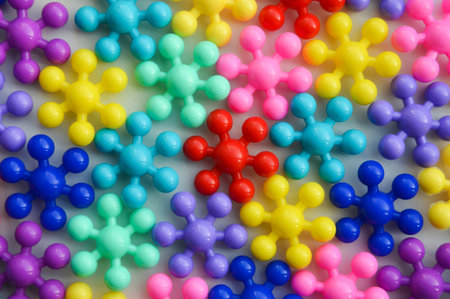 background for the design. bright details of a children's toy. elements of the constructor.の写真素材
