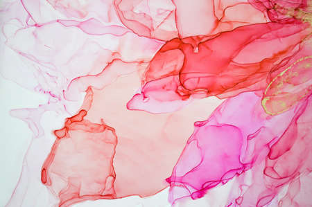 the picture is pink-red alcoholic ink. abstraction. a decorative element. decoration for the interior.の写真素材