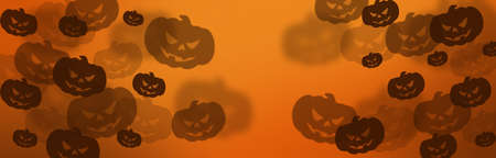 Halloween, the background for the holiday. Pumpkins on an orange background.の写真素材