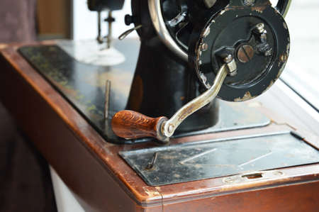 old sewing machine. antiques, an old item. background for the design.の写真素材