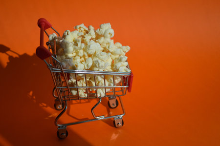 popcorn, corn food. a delicious snack. background for the design.の写真素材