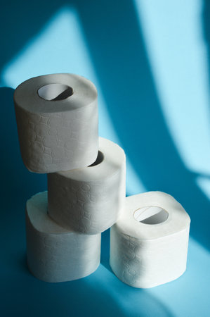 toilet paper, personal hygiene product. background for the design.の写真素材