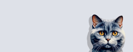 Cat portrait. Horizontal banner with copy space for your text.の素材