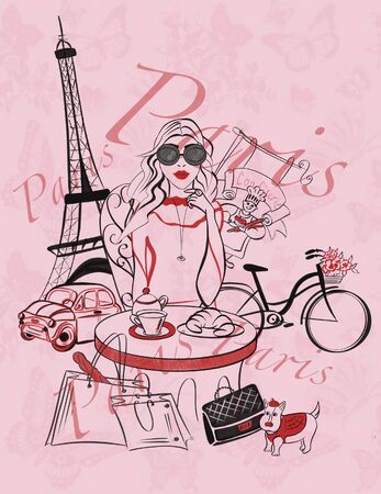Girl in Parisのeditorial素材