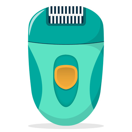 Modern electric epilator for gentle removal of unwanted body hair. Flat vector illustration, isolated on white background.のイラスト素材