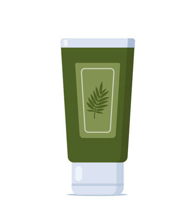 Tube cosmetics. Beauty and skin care. Cosmetic bottle. Cream, gel, tube, soap. Products for beauty and cleanser. Vector illustration in flat styleのイラスト素材