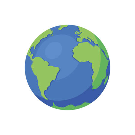 Earth globe isolated on white background. worldmap. earth icon. Clean and modern vector illustration for design, webのイラスト素材