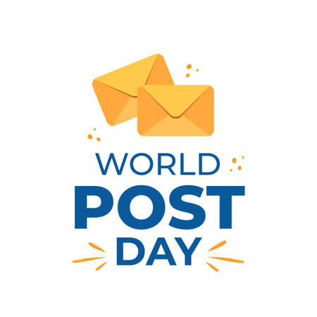World post day design template with envelopes. Simple design for greeting cards, banner or print. vector illustrationのイラスト素材