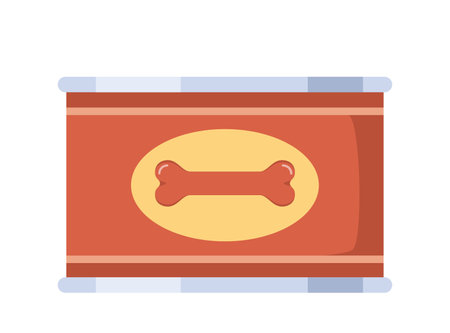 Canned food for dogs, food tin can. pet meal. vector illustrationのイラスト素材