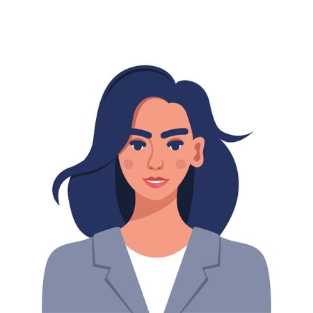 businesswoman portrait. Beautiful woman in business suit. Employee of business institution in uniform. lady office worker. Woman business avatar profile picture. vector illustrationのイラスト素材