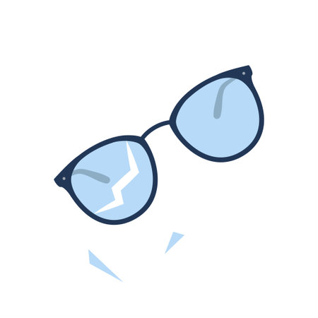 Broken glasses. Old break glasses. Vector illustrationのイラスト素材