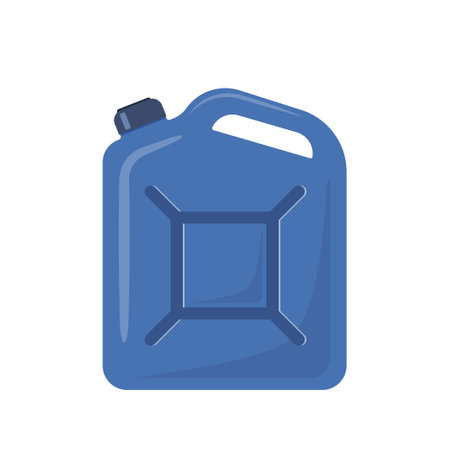 Jerrycan. Canister for petrol, gasoline and engine oil. Vector illustrationのイラスト素材