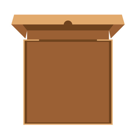 Pizza cardboard box opened, top view. Flat style vector illustration isolated on white backgroundのイラスト素材