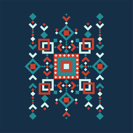 Fashion mexican, navajo or aztec, native american pattern. Geometric ethnic decoration. Colored tribal design element for tattoo, frame and border, textile, fabric or paper printのイラスト素材