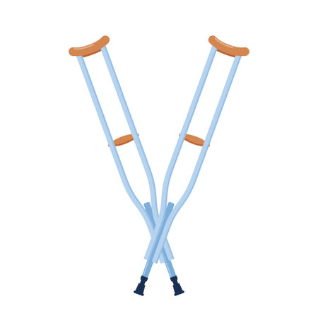 Crutches for support of injured and elderly people. Walking crutches orthopedic medical equipmentのイラスト素材
