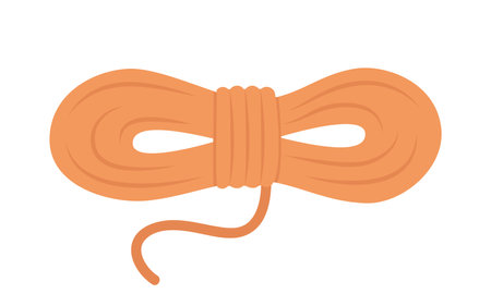 Climbing rope in flat design. Alpinism string for connection and knots. Vector illustrationのイラスト素材