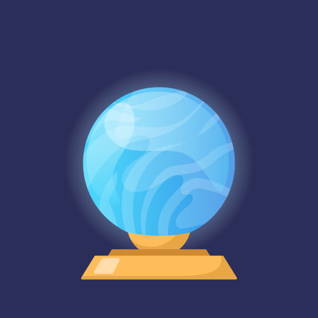 Crystal ball for fortune telling, magic tool of fortuneteller and magician. Vectorのイラスト素材