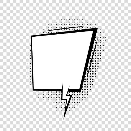 Speech bubble with halftone shadows in cartoon, comic style. Dialogue balloon. Vector template for social media, sale banners.のイラスト素材