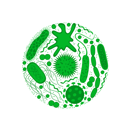 Germs and bacteria isolated on white background.のイラスト素材